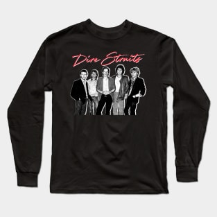 Dire Straits / Retro Faded Style Fan Design Long Sleeve T-Shirt